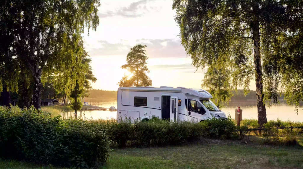 Camping i Europa med husbil.
