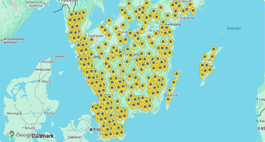 Planera nästa resa med vår campingkarta. Utforska campingplatser i hela Sverige.